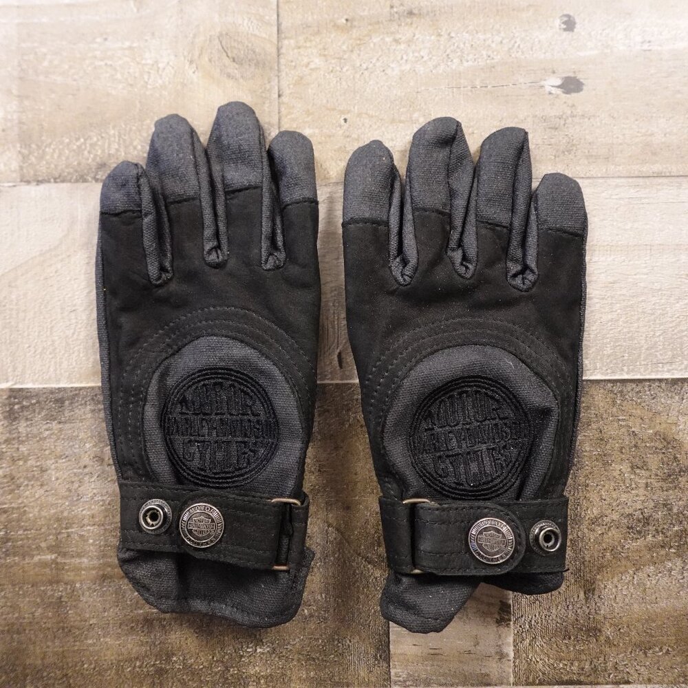 Harley-Davidson Moto Riding Gloves Women’s Small‎ Black Leather Textile